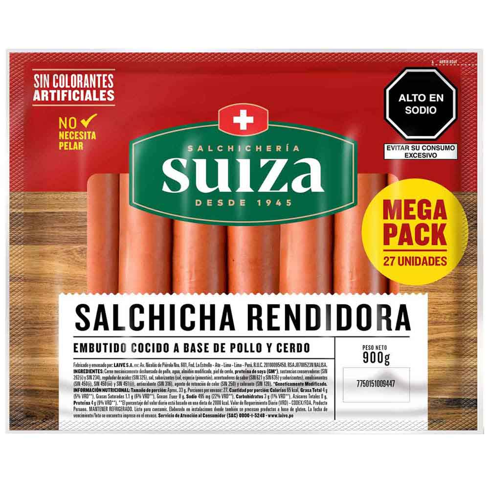 Salchicha rendidora suiza