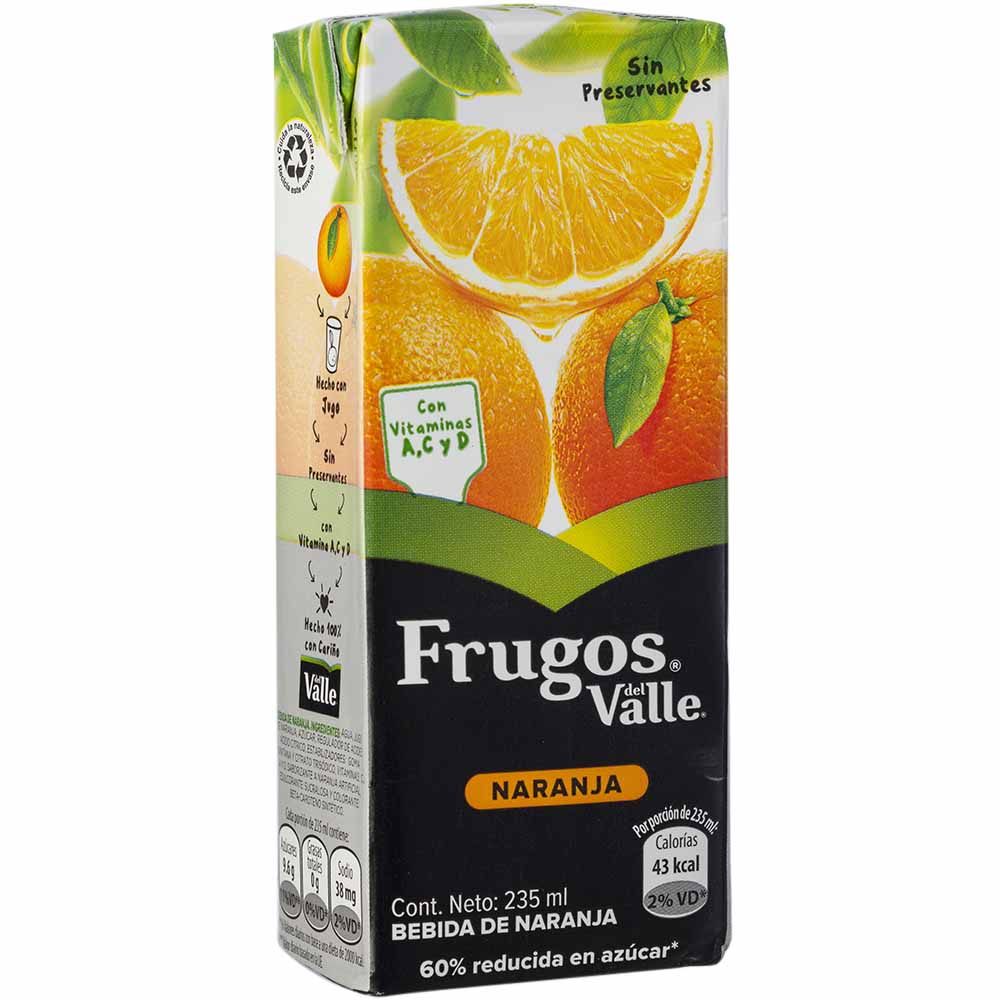Jugo frugos del valle naranja 235 ml