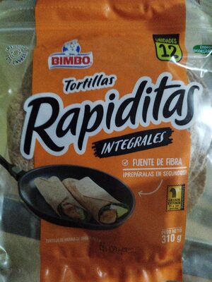 Tortillas bimbo rapiditas integrales 310 gr