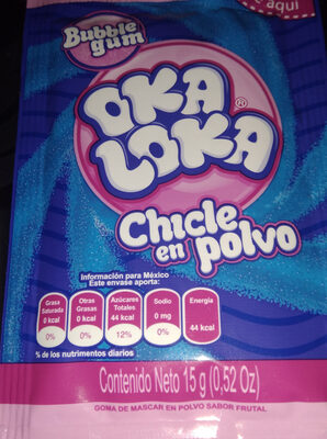 Chicle en polvo oka loka 12 gr