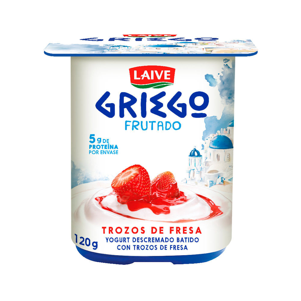 Yogurt griego batido sabor fresa laive 120 gr