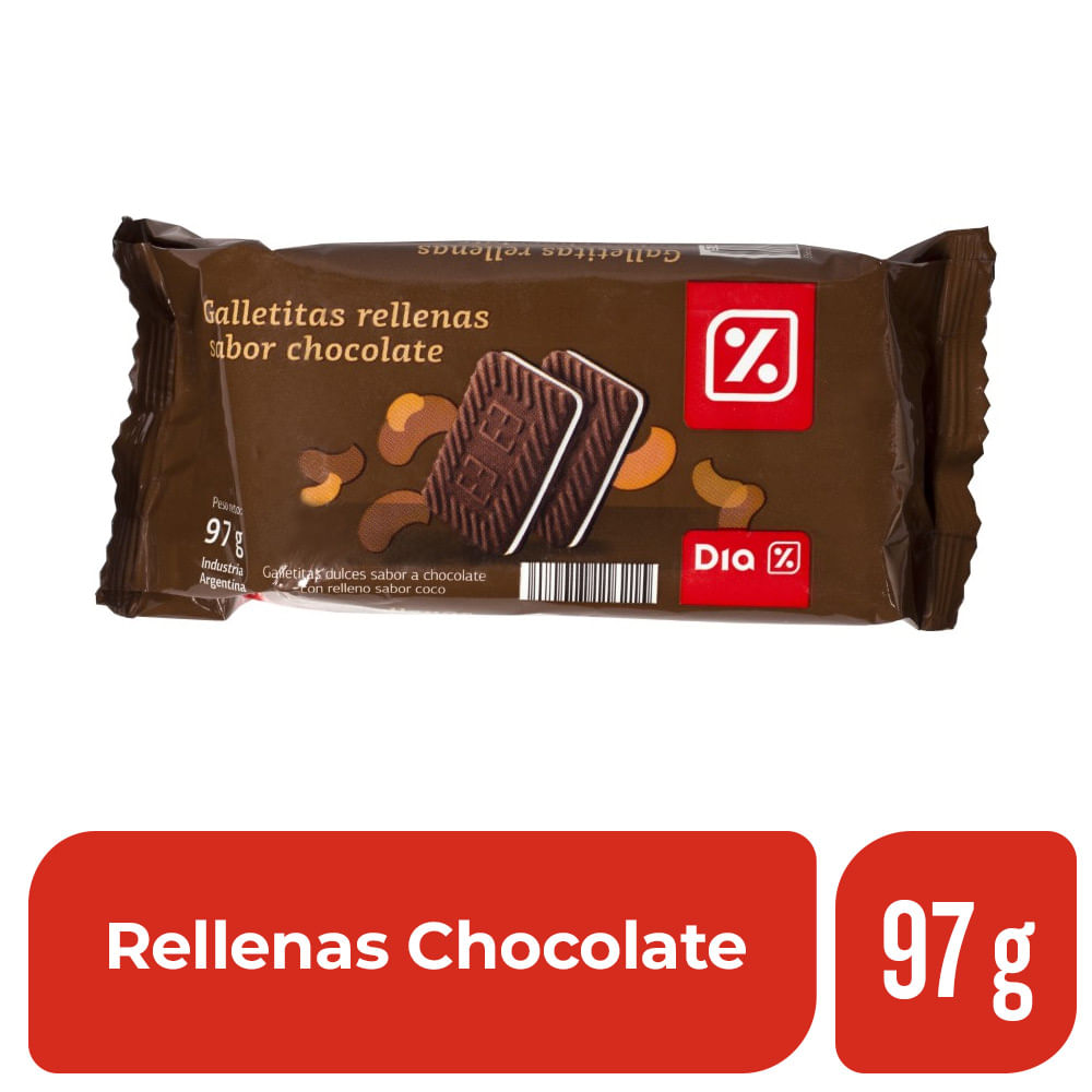 Galletas rellenas dia sabor chocolate