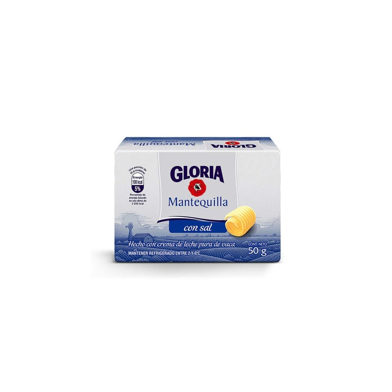 Gloria mantequilla x 50g barra