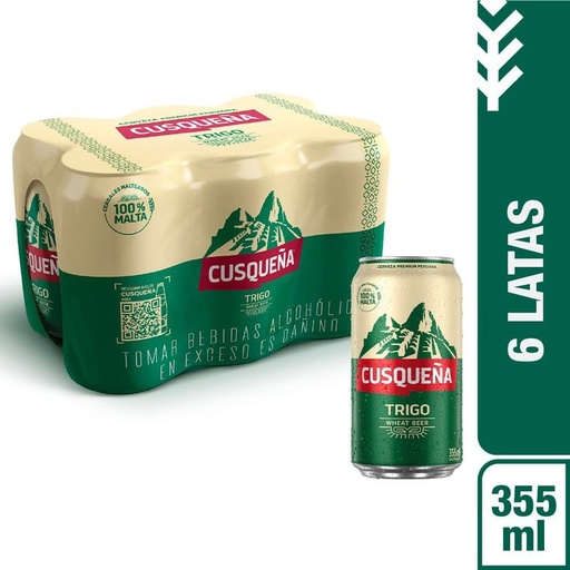 [496] Six pack cusqueña trigo lata 355 ml